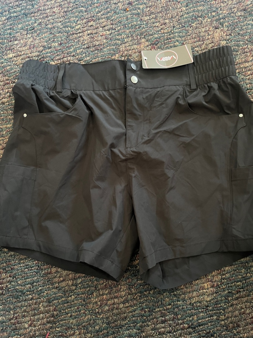 Black Women's Athletic Shorts with Elastic Waistband